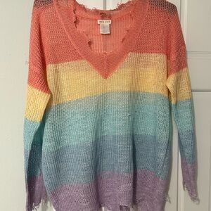 Main Strip Multicolor V-Neck Sweater